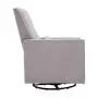 DaVinci Piper Upholstered Recliner and Swivel Glider in Grey with Cream Piping, Greenguard Gold Certified