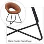 Duhome Modern Tech Fabric Upholstered Accent Chairs Dining Chairs Arm Chair for Living Room Furniture Mid-Century Leisure Lounge Chairs with Black Metal Legs Industrial 1 PCS Brown
