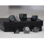 Powder Blue Gun Metal Polyhedral Dice Set | 7 Piece | Professional Edition | Free Display Case | Hand Checked Quality Control