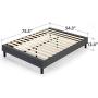 ZINUS Curtis Upholstered Platform Bed Frame / Mattress Foundation / Wood Slat Support / No Box Spring Needed / Easy Assembly, Grey, Full