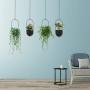 Sinolodo 2 pcs Modern Metal Hanging Planter, Black Wall and Ceiling Planters with 19.7 Chain, Large Hanging Baskets for Plants Outdoor