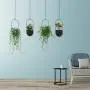 Sinolodo 2 pcs Modern Metal Hanging Planter, Black Wall and Ceiling Planters with 19.7 Chain, Large Hanging Baskets for Plants Outdoor