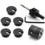 HJ Garden 5pcs 1-3/4 inch Desk Wire Cord Cable Grommets Hole Cover with Hole Saw Kit High Speed Bi-Metal Holesaw Drill Bits for Office PC Desk Cable Cord Organizer HJ Garden 5pcs 1-3/4 inch Desk Wire Cord Cable Grommets Hole Cover with Hole Saw Kit High Speed Bi-Metal Holesaw Drill Bits for Office PC Desk Cable Cord Organizer
