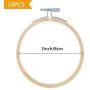 Caydo 24 Pieces 3 Inch Embroidery Hoops, Bamboo Cross Stitch Hoops Ring Bulk Wholesale for Embroidery and Cross Stitch