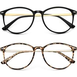 Blue Light Blocking Glasses Women Men Round Computer Lightweight Eyeglasses Frame Metal Legs Reading Gaming Glasses