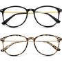 Blue Light Blocking Glasses Women Men Round Computer Lightweight Eyeglasses Frame Metal Legs Reading Gaming Glasses