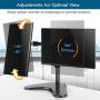 Dual Monitor Stand, Free Standing Height Adjustable Two Arm Monitor Mount for Two 13 to 32 inch Flat Curved LCD Screens with Swivel and Tilt, 17.6lbs per Arm by Huanuo