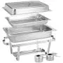 Rectangular Chafing Dish Full Size Chafer Dish Set 4 Pack of 8 Quart Stainless Steel Frame (4)