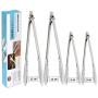 CHEFNENO Kitchen Food Tongs Heavy Duty Stainless Steel Utility Metal Tongs 12 Inch and 9 Inch for Cooking Grilling Barbecue BBQ and Serving Salad, 4 Pack