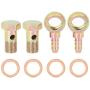 X AUTOHAUX 2 Sets 16mm Banjo Hose Barb Bolt Fitting Banjo Bolt Washer Bronze Tone Metal for Motorcycle Car