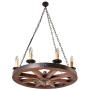 Wood Wheel Chandelier AIVENGO.Home Decor Farmhouse Decor Vintage Antique Country Retro Rustic Style for House Restaurant Hallway Bar Hall Club Hotel