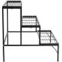 DOEWORKS 3 Tier Stair Style Metal Plant Stand, Garden Shelf for Large Flower Pot Display Rack Indoor Outdoor, Black