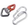 NovelBee 30KN Swing Swivel with 2 Carabiners,360 Degree Free Noiseless Rotation Hanging Accessory (Orange-Gray)