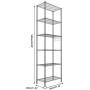 Homdox 6-Tier Storage Shelf Wire Shelving Unit Free Standing Rack Organization Adjustable Leveling Feet, Stainless Side Hooks, Black