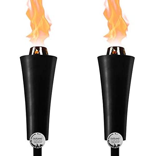 20lb Outdoor Propane Gas Tiki Style Torch - Easily Transform Your Place Into an Elegant Paradise with This Portable 71 inch Long Burning Torch Lighting That Will Compliment Any Yard, Pathway, Backyard