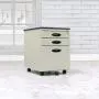 Calico Designs Metal Full Extension, Locking, 3-Drawer Mobile File Cabinet Assembled (Except Casters) for Legal or Letter Files with Supply Organizer Tray in Putty Beige