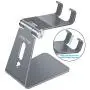 Adjustable Cell Phone Stand, OMOTON C2 Aluminum Desktop Phone Holder Dock Compatible with iPhone 11 Pro Max Xs XR 8 Plus 7 6, Samsung Galaxy, Google Pixel, Android Phones, Grey