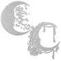Cutting Dies Metal, Moon Decoration Embossing Stencils for DIY Scrapbooking Photo Album Decorative DIY Paper Cards Making, Two Styles of Moon Metallic Die Cut