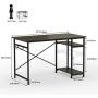 Engriy Writing Computer Desk 47'', Home Office Study Desk with 2 Storage Shelves on Left or Right Side, Modern Simple Style Wood Table Metal Frame for PC Laptop Notebook