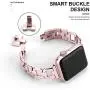 OULUCCI Stainless Steel Band Compatible Apple Watch Band 38mm 40mm Women Iwatch Series 6, SE, Series 5, Series 4, Series 3, Series 2 1 Accessories Metal Wristband D-Shape Sport Strap (No Tool Needed) Rose Gold