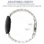 Shangpule Compatible for Fitbit Inspire HR / Inspire 2 / Inspire Bands , Stainless Steel Metal Replacement Wrist Band for Fitbit Inspire Women Man Large Small (Silver + Rose Gold)