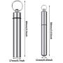 4 Pieces 2 Sizes Metal Portable Toothpick Holder, Stainless Steel Pocket Toothpick Holder Aluminum Waterproof Case Toothpick Container with Keychain for Outdoor Picnic and Camping