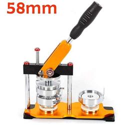 RanBB Button Maker, Manual Badge Maker Machine Punch Press Machine DIY with 100 Sets Circle Button Parts Multi-Size (58mm / 2.28'')