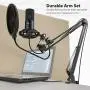 FIFINE Studio Condenser USB Microphone Computer PC Microphone Kit with Adjustable Scissor Arm Stand Shock Mount for Instruments Voice Overs Recording Podcasting YouTube Karaoke Gaming Streaming-T669