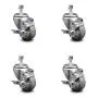 Polyurethane Swivel Threaded Stem Caster Set of 4 w/3'' x 1.25'' Gray Wheels and 1/2'' Stems - Includes 4 with Top Lock Brakes - 1000 lbs Total Capacity - Service Caster Brand Polyurethane Swivel Threaded Stem Caster Set of 4 w/3'' x 1.25'' Gray Wheels and 1/2'' Stems - Includes 4 with Top Lock Brakes - 1000 lbs Total Capacity - Service Caster Brand