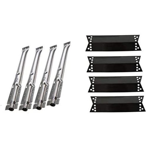 DcYourHome Gas Grill Must Have Easy Overhaul Kit -Stainless Steel Burners & Porcelain Steel Heat Plates Replacement for Kenmore 122.16134,Nexgrill 720-0719BL/0773/0783,Tera Gear1010007A