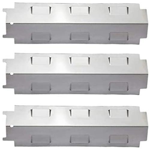 YIHAM KS734 Gas Grill Stainless Steel Heat Plate Shield Tent, Burner Cover Flame Tamer, BBQ Replacement Parts for Charbroil, Brinkmann, Kenmore, Master Forge, 14 5/8 inch x 4 1/4 inch, Set of 3