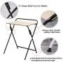 SOFSYS Modern Folding Desk for Small Space, Computer Gaming, Writing, Student and Home Office Organization, Industrial Metal Frame with Premium Desktop Surfaces, Oak/Black