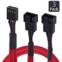 PWM Fan Splitter Cable, Yeebline 3 Pack Sleeved Braided Computer PC Fan Power Extension Cable 4 Pin Y Splitter 1 to 2 Converter (Red)