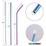 Eskyhouse Rainbow Colorful Stainless SteelStraws, 9Pcs Assorted Reusable Metal Drink Straws With Ultra Wide Metal Straw For Yeti 20oz 30oz 40oz Tumblers 8 Silicone tips 1 Pouch
