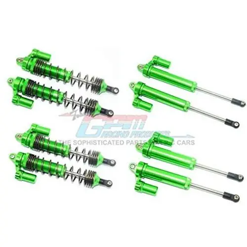 for Traxxas Unlimited Desert Racer 4X4 (#85076-4) Upgrade Parts Aluminum Front+Rear L-Shape Piggy Back Damper - 8Pc Set Green