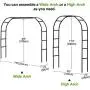 Metal Pergola Arbor,7.5 Feet Wide x 6.4 Feet High or 4.6 Feet Wide x 7.9 Feet High,Assemble Freely 2 Sizes,for Various Climbing Plant Wedding Garden Arch Bridal Party Decoration Wide Arbor Metal Pergola Arbor,7.5 Feet Wide x 6.4 Feet High or 4.6 Feet Wide x 7.9 Feet High,Assemble Freely 2 Sizes,for Various Climbing Plant Wedding Garden Arch Bridal Party Decoration Wide Arbor