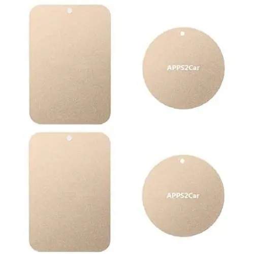 Metal Plate with 3M Adhesive Back for Magnetic Car Mount Cell Phone Holder GPS and Tablet Holder (2 Rectangle & 2 Round) (Gold) Metal Plate with 3M Adhesive Back for Magnetic Car Mount Cell Phone Holder GPS and Tablet Holder (2 Rectangle & 2 Round) (Gold)