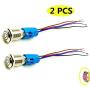 Viping Car Horn Button 12V 16mm LED On/Off Switch Momentary Button Reset Switch Dedicated Connector Switch Power Metal Toggle Switch Car RVTruck Boat Motorcycle DIY Switch LED Red self-locking 2 pack