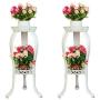 Sonlogiftev 2Packs Metal Potted Plant Stand, Rustproof Decorative Flower Pot Rack with Indoor Outdoor Iron Art Planter Holders Garden Steel Pots