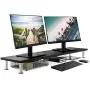 Large Dual Monitor Stand for Computer Screens - Solid Bamboo Riser Support The Heaviest Monitors, Printers, Laptops or TVs - Perfect Shelf Organizer for Office Desk Accessories & TV Stands (Black) Large Dual Monitor Stand for Computer Screens - Solid Bamboo Riser Support The Heaviest Monitors, Printers, Laptops or TVs - Perfect Shelf Organizer for Office Desk Accessories & TV Stands (Black)