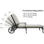 HOMEFUN Chaise Lounge Outdoor Chair with Beige Cushion, Aluminum Pool Side Sun Lounges with Wheels Adjustable Reclining, Patio Furniture Set, Pack of 1(Antique Bronze) HOMEFUN Chaise Lounge Outdoor Chair with Beige Cushion, Aluminum Pool Side Sun Lounges with Wheels Adjustable Reclining, Patio Furniture Set, Pack of 1(Antique Bronze)