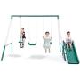 MaxKare Metal Swing Set for Backyard with Slides Baby Medium and Large Playground Swing Set Suitable for Kids Toddlers Porch Backyard 2 in 1 Game Set Outdoor and Indoor