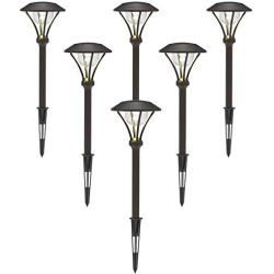 GOODSMANN Low Voltage Path Lights Landscape Lighting 1 Watt LED 60 Lumens Flood Lights with Metal Stake for Garden Yard Patio Area Outdoor Lighting (6 Pack) 9920-2104-06