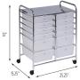 Honey-Can-Do Rolling Storage Cart and Organizer with 12 Plastic Drawers