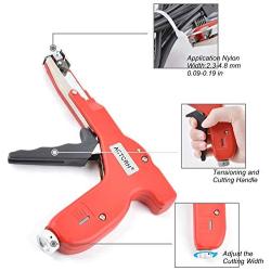 ACTCRH ACT-CT11N Cable Tie Gun for Wire Harness and Cable Bundle, Fastening and Cutting Plastic Nylon Cable Ties, Red