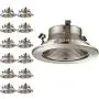 TORCHSTAR 12-Pack 4 Inch Recessed Can Light Trim with Satin Nickel Metal Step Baffle, for 4 Inch Recessed Can, Fit Halo/Juno Remodel Recessed Housing, Line Voltage Available