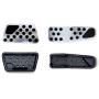 iJDMTOY 2pc Set Track Design Silver Aluminum Foot Pedal Covers Compatible With Chrysler 300, Dodge Challenger Charger Magnum