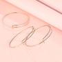 30 Pieces Expandable Bangle Bracelets Adjustable Wire Blank Bangles Metal Bracelets for DIY Jewelry Making (Rose Gold)