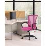 Home Office Chair Mid Back PC Swivel Lumbar Support Adjustable Desk Task Computer Ergonomic Comfortable Mesh Chair with Armrest (Pink)