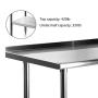 Hally Stainless Steel Table for Prep & Work 24 x 30 Inches, NSF Commercial Heavy Duty Table with Undershelf and Backsplash for Restaurant, Home and Hotel